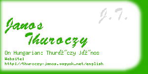 janos thuroczy business card