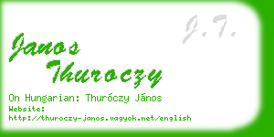 janos thuroczy business card